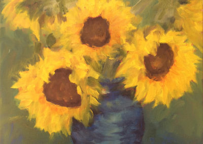 Sunflowers oil painting bart levy art
