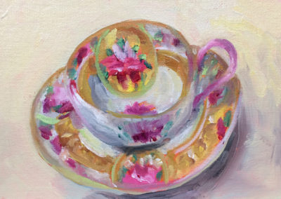 painting a day china cup original oil painting bart levy art