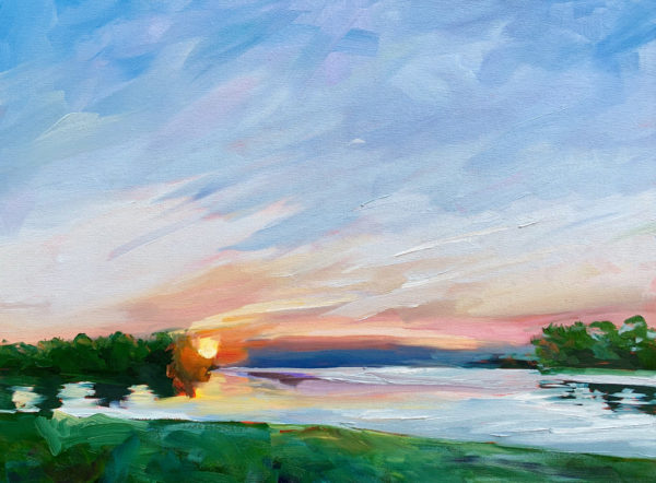 limarnock sunset, original oil painting by Bart Levy