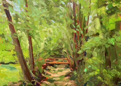 Backyard Creek, original oil painting by Bart Levy