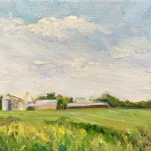 working farm, original oil painting, bart levy