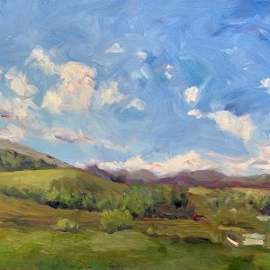 Mountain Farm, original oil painting by bart levy