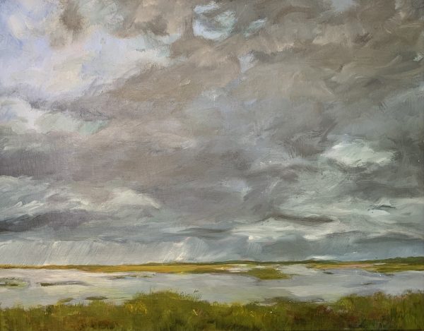 distant rain, original oil painting by Bart Levy