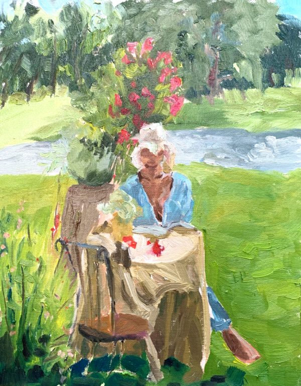 Nadia Reading, original impressionist painting by Bart Levy