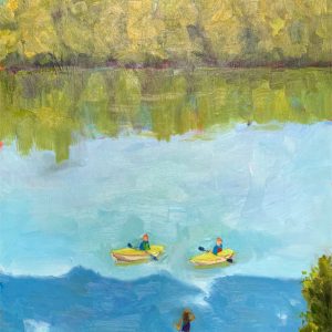 two kayaks, an original painting by Bart Levy.