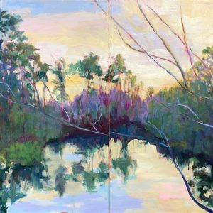 Hidden Pond, original oil painting, bart levy