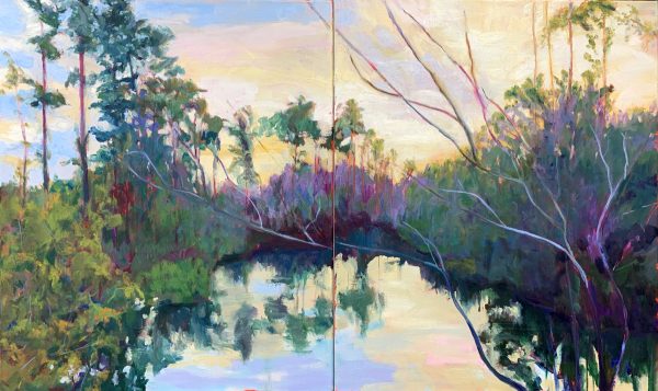 Hidden Pond, original oil painting, bart levy