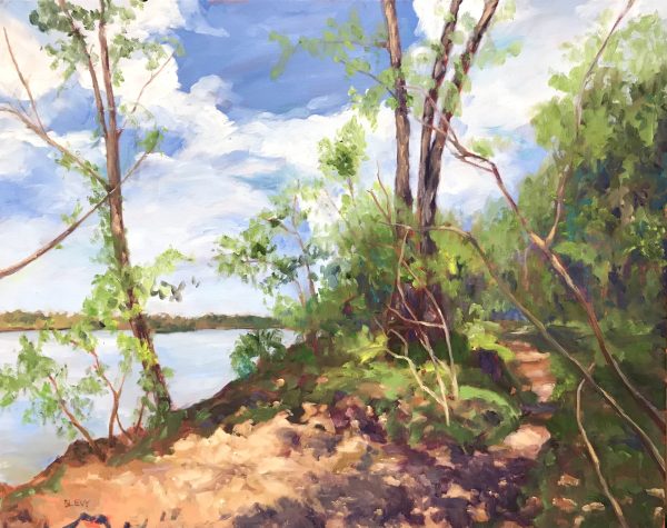 By the River (Wetlands #3), original oil painting by Bart Levy
