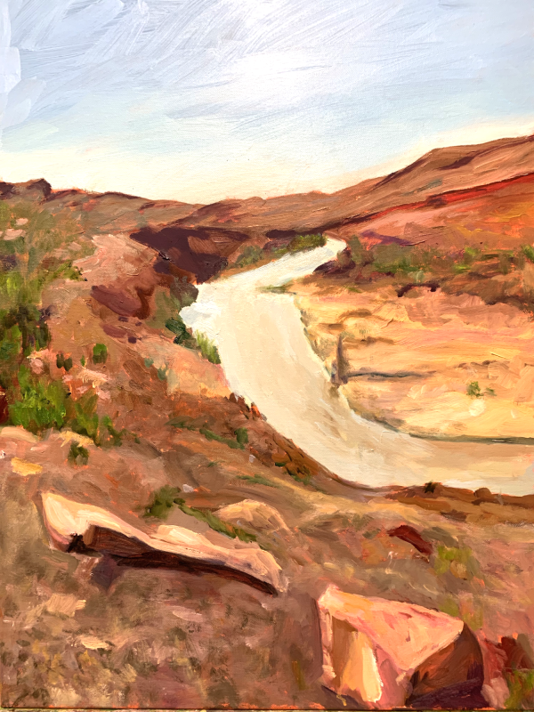 San Juan River at Mexican Hat, an original oil painting by Bart Levy Art
