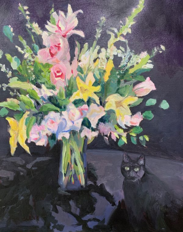 Nicola's Cat, an original oil painting by Bart Levy