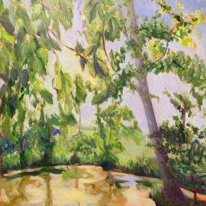 Bent Mountain Pond, original oil painting by Bart Levy