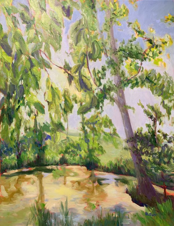 Bent Mountain Pond, original oil painting by Bart Levy