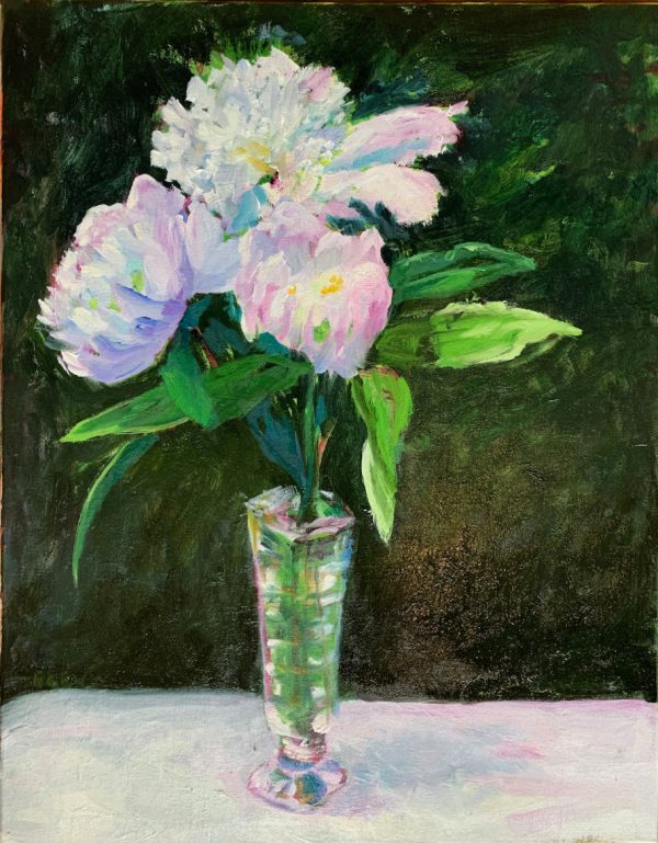 Impression of Peonies, an original oil painting by Bart Levy.