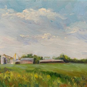 working farm, an original oil painting by bart levy