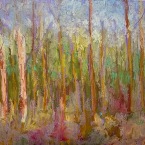Into the Woods, oil pastel painting by Bart Levy