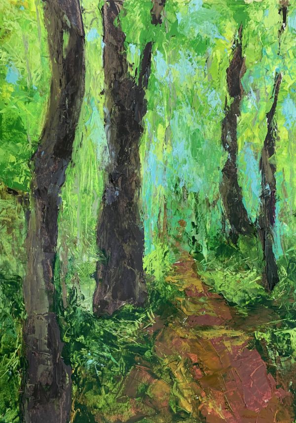 Into the Woods I Go, 2, oil and cold wax by Bart Levy